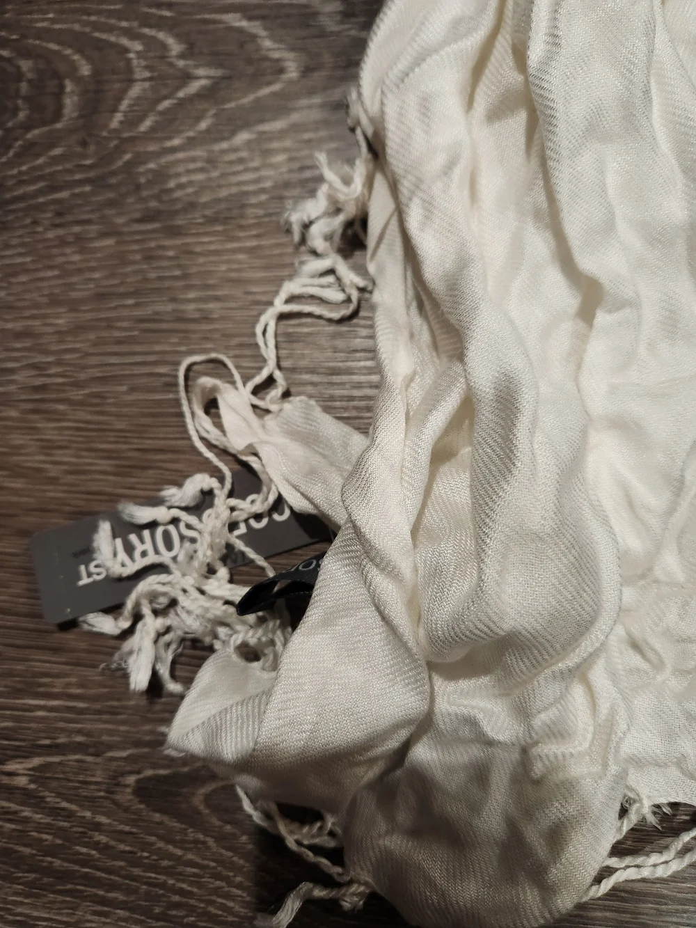 NWT Set Of Scarves Blue and Cream Fringe Scarves By Accessory St.